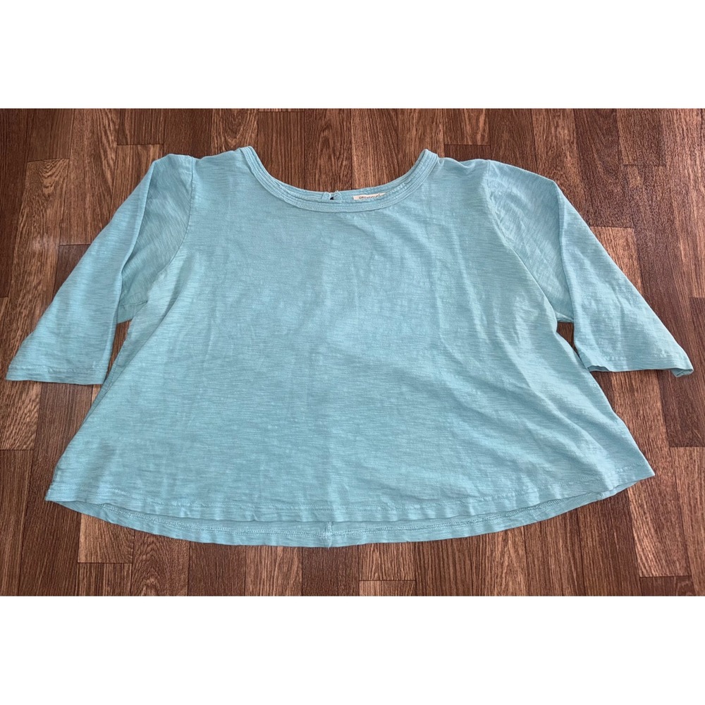 Orientique Naturally Australian Womens‎ Top Blue Medium 3/4 Sleeve